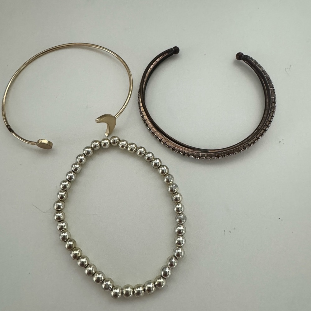 Elegant Silver and Gold Bracelet Set